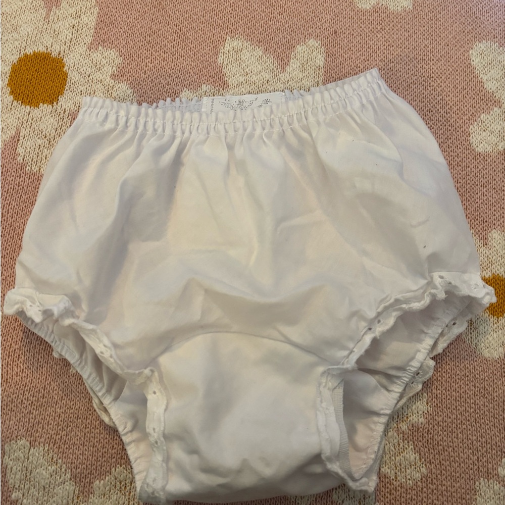 Cutie white baby girls diaper cover